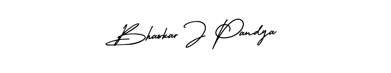 The best way (AmerikaSignatureDemo-Regular) to make a short signature is to pick only two or three words in your name. The name Bhaskar J Pandya include a total of six letters. For converting this name. Bhaskar J Pandya signature style 3 images and pictures png