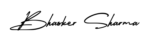You can use this online signature creator to create a handwritten signature for the name Bhasker Sharma. This is the best online autograph maker. Bhasker Sharma signature style 3 images and pictures png
