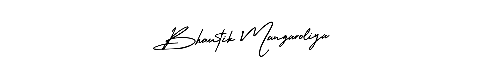 Use a signature maker to create a handwritten signature online. With this signature software, you can design (AmerikaSignatureDemo-Regular) your own signature for name Bhautik Mangaroliya. Bhautik Mangaroliya signature style 3 images and pictures png