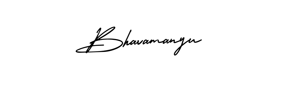 The best way (AmerikaSignatureDemo-Regular) to make a short signature is to pick only two or three words in your name. The name Bhavamanyu include a total of six letters. For converting this name. Bhavamanyu signature style 3 images and pictures png