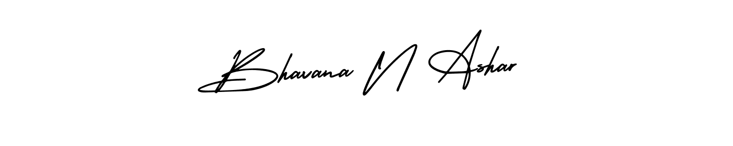 How to make Bhavana N Ashar name signature. Use AmerikaSignatureDemo-Regular style for creating short signs online. This is the latest handwritten sign. Bhavana N Ashar signature style 3 images and pictures png