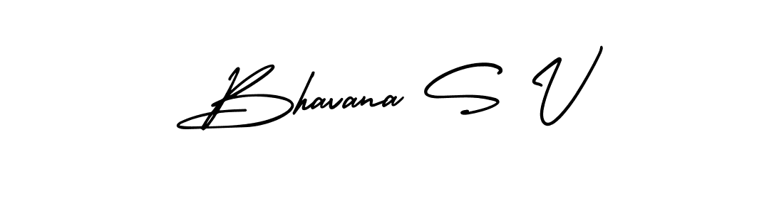How to make Bhavana S V name signature. Use AmerikaSignatureDemo-Regular style for creating short signs online. This is the latest handwritten sign. Bhavana S V signature style 3 images and pictures png