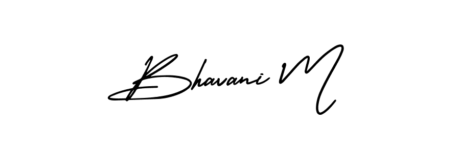 How to make Bhavani M name signature. Use AmerikaSignatureDemo-Regular style for creating short signs online. This is the latest handwritten sign. Bhavani M signature style 3 images and pictures png