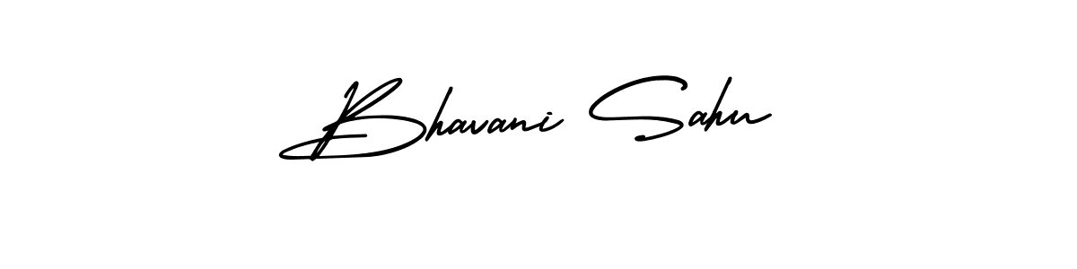 You should practise on your own different ways (AmerikaSignatureDemo-Regular) to write your name (Bhavani Sahu) in signature. don't let someone else do it for you. Bhavani Sahu signature style 3 images and pictures png