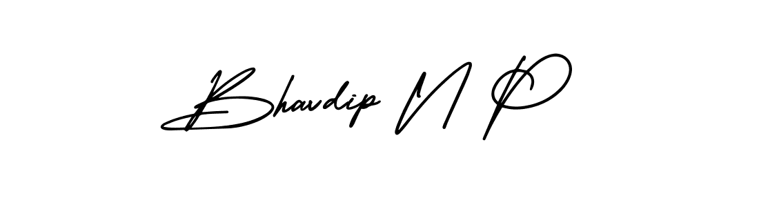 Bhavdip N P stylish signature style. Best Handwritten Sign (AmerikaSignatureDemo-Regular) for my name. Handwritten Signature Collection Ideas for my name Bhavdip N P. Bhavdip N P signature style 3 images and pictures png