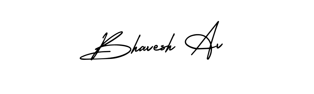 How to make Bhavesh Av name signature. Use AmerikaSignatureDemo-Regular style for creating short signs online. This is the latest handwritten sign. Bhavesh Av signature style 3 images and pictures png
