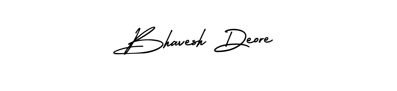 You should practise on your own different ways (AmerikaSignatureDemo-Regular) to write your name (Bhavesh Deore) in signature. don't let someone else do it for you. Bhavesh Deore signature style 3 images and pictures png