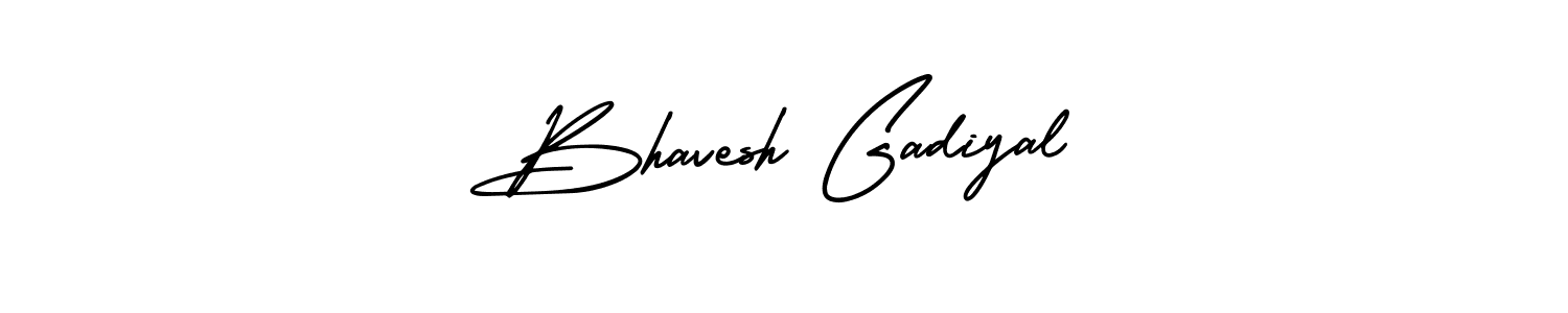 How to make Bhavesh Gadiyal name signature. Use AmerikaSignatureDemo-Regular style for creating short signs online. This is the latest handwritten sign. Bhavesh Gadiyal signature style 3 images and pictures png