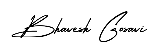 An effortless, minimalist signature concept for Bhavesh Gosavi using AmerikaSignatureDemo-Regular design. Clean lines that look great on any document. Bhavesh Gosavi signature style 3 images and pictures png
