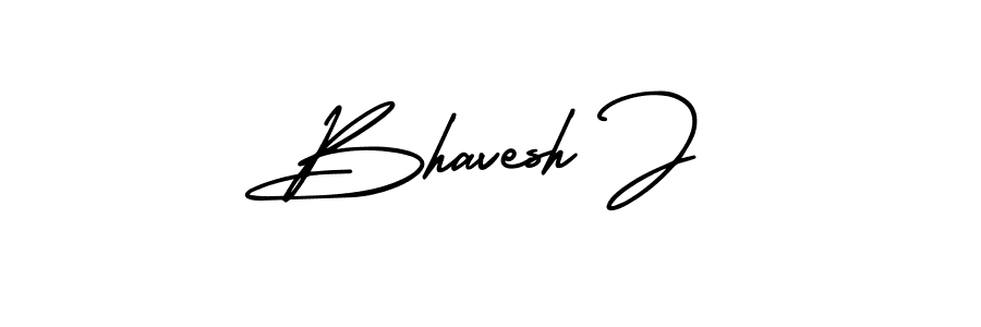 How to make Bhavesh J name signature. Use AmerikaSignatureDemo-Regular style for creating short signs online. This is the latest handwritten sign. Bhavesh J signature style 3 images and pictures png