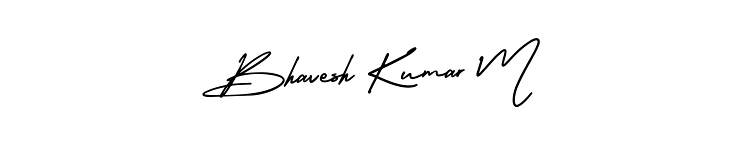 How to make Bhavesh Kumar M name signature. Use AmerikaSignatureDemo-Regular style for creating short signs online. This is the latest handwritten sign. Bhavesh Kumar M signature style 3 images and pictures png