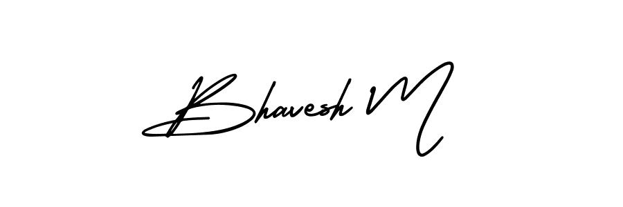 Design your own signature with our free online signature maker. With this signature software, you can create a handwritten (AmerikaSignatureDemo-Regular) signature for name Bhavesh M. Bhavesh M signature style 3 images and pictures png
