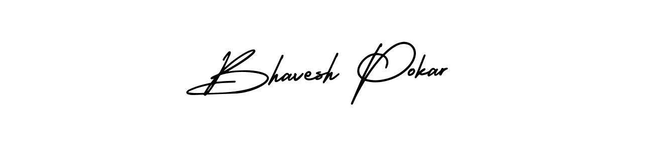 Bhavesh Pokar stylish signature style. Best Handwritten Sign (AmerikaSignatureDemo-Regular) for my name. Handwritten Signature Collection Ideas for my name Bhavesh Pokar. Bhavesh Pokar signature style 3 images and pictures png