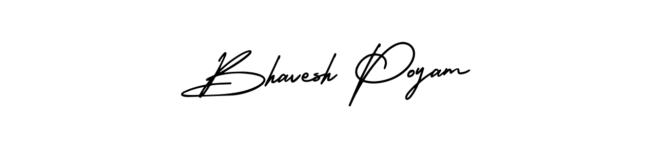 Bhavesh Poyam stylish signature style. Best Handwritten Sign (AmerikaSignatureDemo-Regular) for my name. Handwritten Signature Collection Ideas for my name Bhavesh Poyam. Bhavesh Poyam signature style 3 images and pictures png