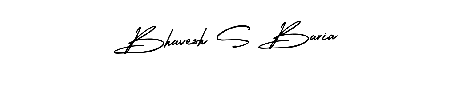 The best way (AmerikaSignatureDemo-Regular) to make a short signature is to pick only two or three words in your name. The name Bhavesh S Baria include a total of six letters. For converting this name. Bhavesh S Baria signature style 3 images and pictures png