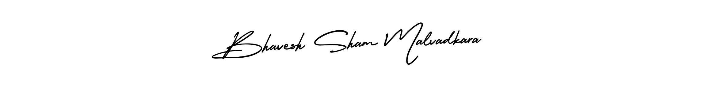 Bhavesh Sham Malvadkara stylish signature style. Best Handwritten Sign (AmerikaSignatureDemo-Regular) for my name. Handwritten Signature Collection Ideas for my name Bhavesh Sham Malvadkara. Bhavesh Sham Malvadkara signature style 3 images and pictures png