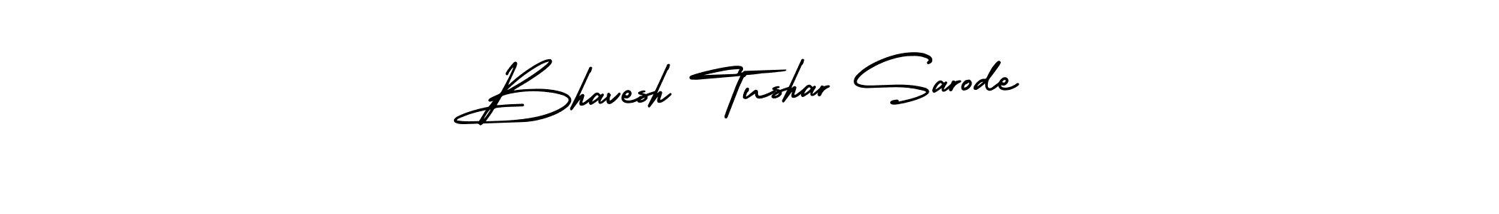 You should practise on your own different ways (AmerikaSignatureDemo-Regular) to write your name (Bhavesh Tushar Sarode) in signature. don't let someone else do it for you. Bhavesh Tushar Sarode signature style 3 images and pictures png