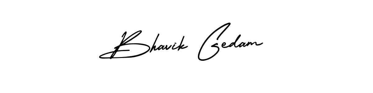 Make a beautiful signature design for name Bhavik Gedam. With this signature (AmerikaSignatureDemo-Regular) style, you can create a handwritten signature for free. Bhavik Gedam signature style 3 images and pictures png
