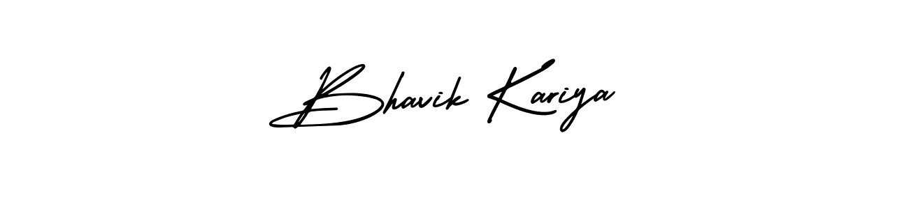 Make a beautiful signature design for name Bhavik Kariya. With this signature (AmerikaSignatureDemo-Regular) style, you can create a handwritten signature for free. Bhavik Kariya signature style 3 images and pictures png