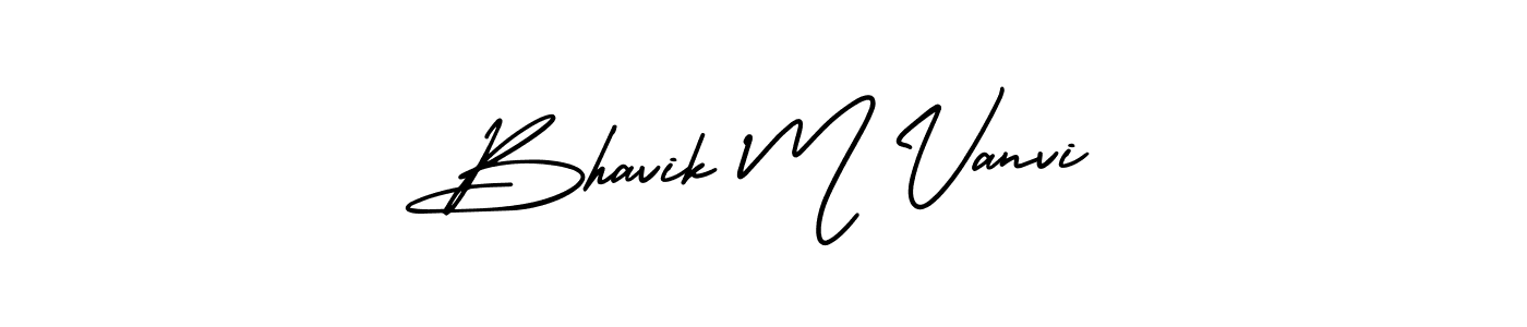 How to make Bhavik M Vanvi name signature. Use AmerikaSignatureDemo-Regular style for creating short signs online. This is the latest handwritten sign. Bhavik M Vanvi signature style 3 images and pictures png