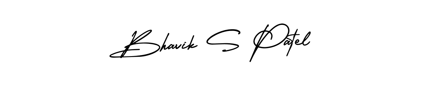 The best way (AmerikaSignatureDemo-Regular) to make a short signature is to pick only two or three words in your name. The name Bhavik S Patel include a total of six letters. For converting this name. Bhavik S Patel signature style 3 images and pictures png