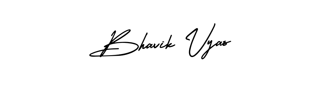 How to make Bhavik Vyas name signature. Use AmerikaSignatureDemo-Regular style for creating short signs online. This is the latest handwritten sign. Bhavik Vyas signature style 3 images and pictures png