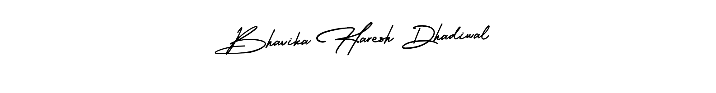 Bhavika Haresh Dhadiwal stylish signature style. Best Handwritten Sign (AmerikaSignatureDemo-Regular) for my name. Handwritten Signature Collection Ideas for my name Bhavika Haresh Dhadiwal. Bhavika Haresh Dhadiwal signature style 3 images and pictures png