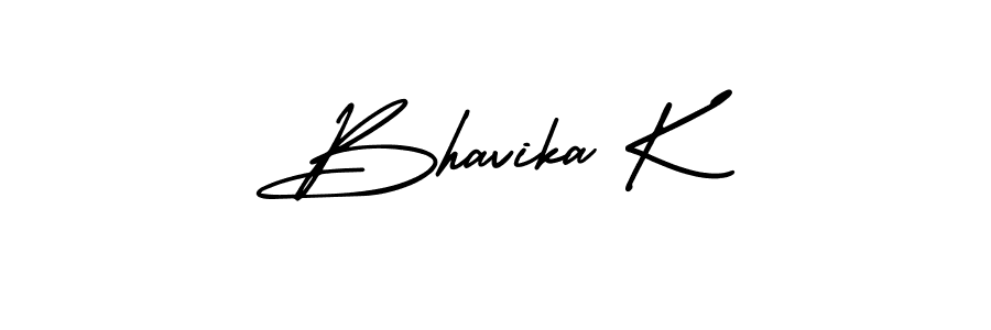 How to make Bhavika K name signature. Use AmerikaSignatureDemo-Regular style for creating short signs online. This is the latest handwritten sign. Bhavika K signature style 3 images and pictures png