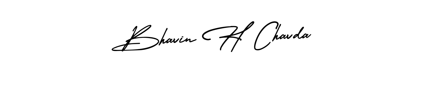 Design your own signature with our free online signature maker. With this signature software, you can create a handwritten (AmerikaSignatureDemo-Regular) signature for name Bhavin H Chavda. Bhavin H Chavda signature style 3 images and pictures png