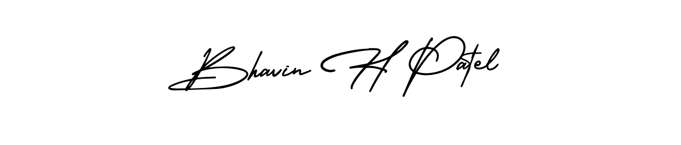 Use a signature maker to create a handwritten signature online. With this signature software, you can design (AmerikaSignatureDemo-Regular) your own signature for name Bhavin H Patel. Bhavin H Patel signature style 3 images and pictures png