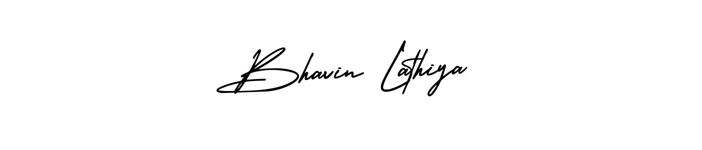 Create a beautiful signature design for name Bhavin Lathiya. With this signature (AmerikaSignatureDemo-Regular) fonts, you can make a handwritten signature for free. Bhavin Lathiya signature style 3 images and pictures png