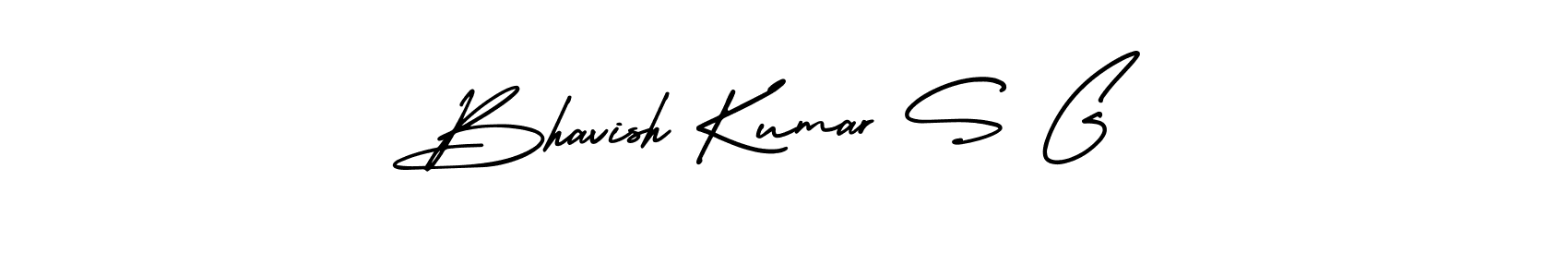 You should practise on your own different ways (AmerikaSignatureDemo-Regular) to write your name (Bhavish Kumar S G) in signature. don't let someone else do it for you. Bhavish Kumar S G signature style 3 images and pictures png