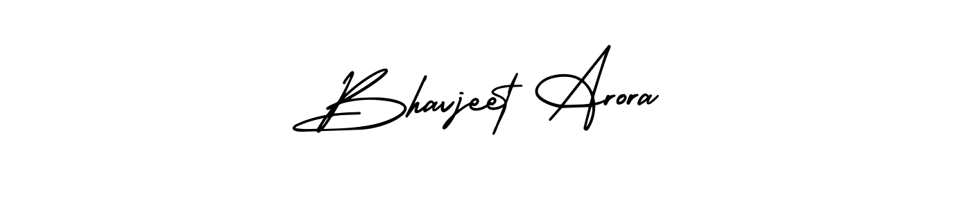 You should practise on your own different ways (AmerikaSignatureDemo-Regular) to write your name (Bhavjeet Arora) in signature. don't let someone else do it for you. Bhavjeet Arora signature style 3 images and pictures png