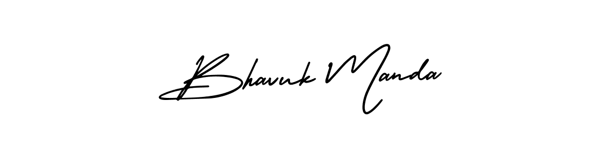 Make a beautiful signature design for name Bhavuk Manda. With this signature (AmerikaSignatureDemo-Regular) style, you can create a handwritten signature for free. Bhavuk Manda signature style 3 images and pictures png