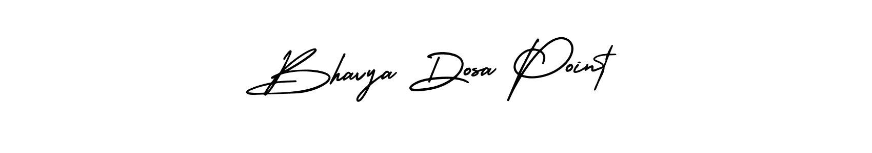 You should practise on your own different ways (AmerikaSignatureDemo-Regular) to write your name (Bhavya Dosa Point) in signature. don't let someone else do it for you. Bhavya Dosa Point signature style 3 images and pictures png