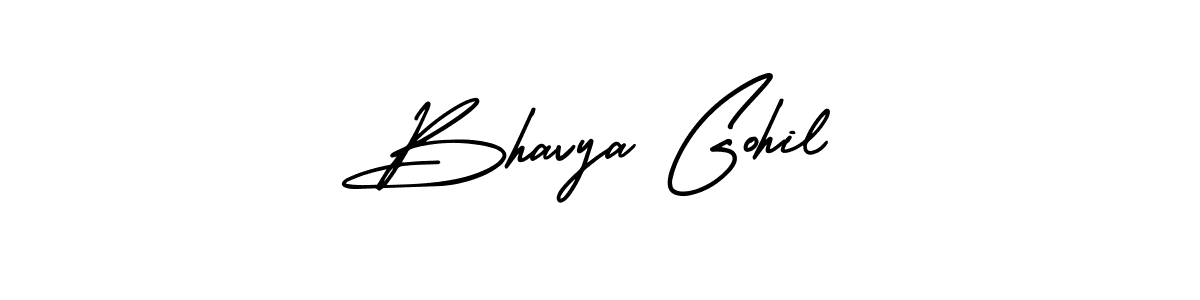 Create a beautiful signature design for name Bhavya Gohil. With this signature (AmerikaSignatureDemo-Regular) fonts, you can make a handwritten signature for free. Bhavya Gohil signature style 3 images and pictures png