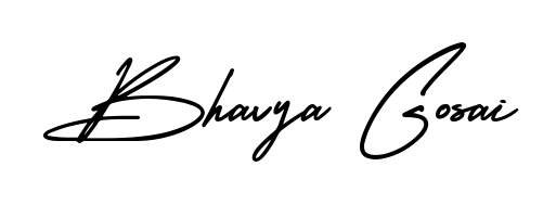 A classic penmanship look for Bhavya Gosai. The AmerikaSignatureDemo-Regular font brings timeless elegance and confidence to every signed document. Bhavya Gosai signature style 3 images and pictures png