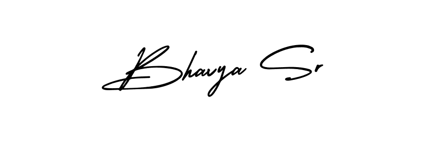 Design your own signature with our free online signature maker. With this signature software, you can create a handwritten (AmerikaSignatureDemo-Regular) signature for name Bhavya Sr. Bhavya Sr signature style 3 images and pictures png