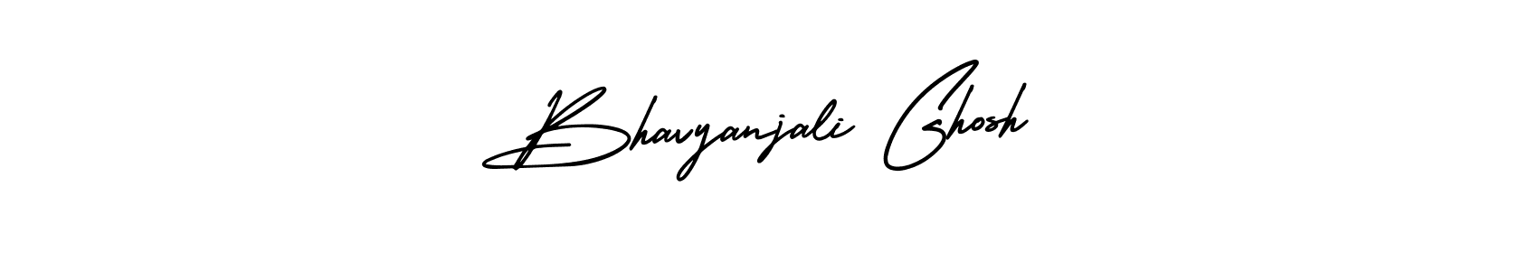 The best way (AmerikaSignatureDemo-Regular) to make a short signature is to pick only two or three words in your name. The name Bhavyanjali Ghosh include a total of six letters. For converting this name. Bhavyanjali Ghosh signature style 3 images and pictures png