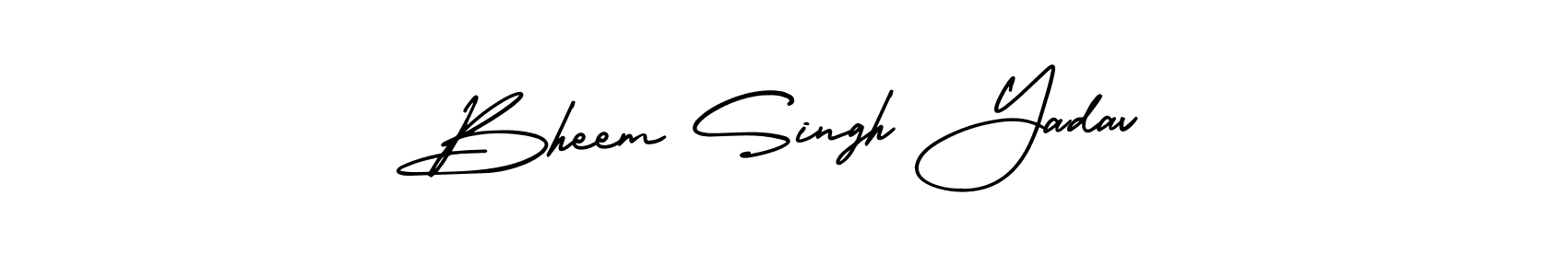 The best way (AmerikaSignatureDemo-Regular) to make a short signature is to pick only two or three words in your name. The name Bheem Singh Yadav include a total of six letters. For converting this name. Bheem Singh Yadav signature style 3 images and pictures png