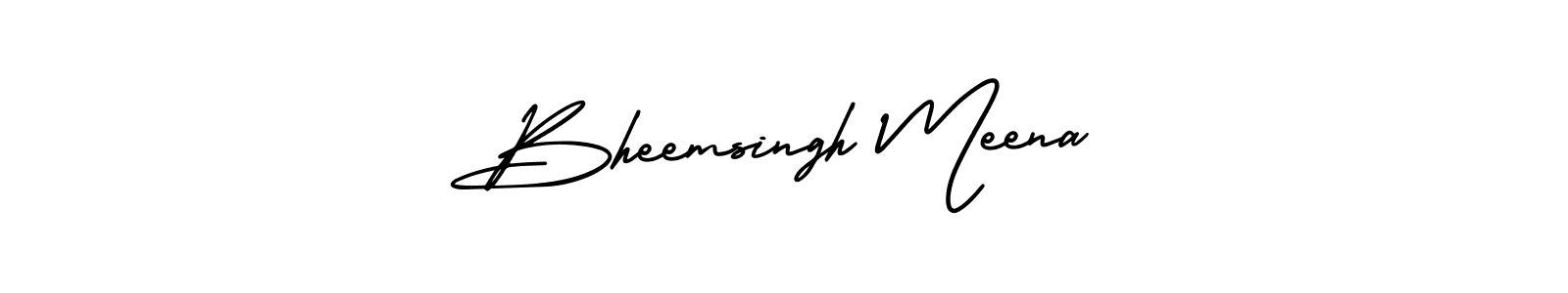 The best way (AmerikaSignatureDemo-Regular) to make a short signature is to pick only two or three words in your name. The name Bheemsingh Meena include a total of six letters. For converting this name. Bheemsingh Meena signature style 3 images and pictures png