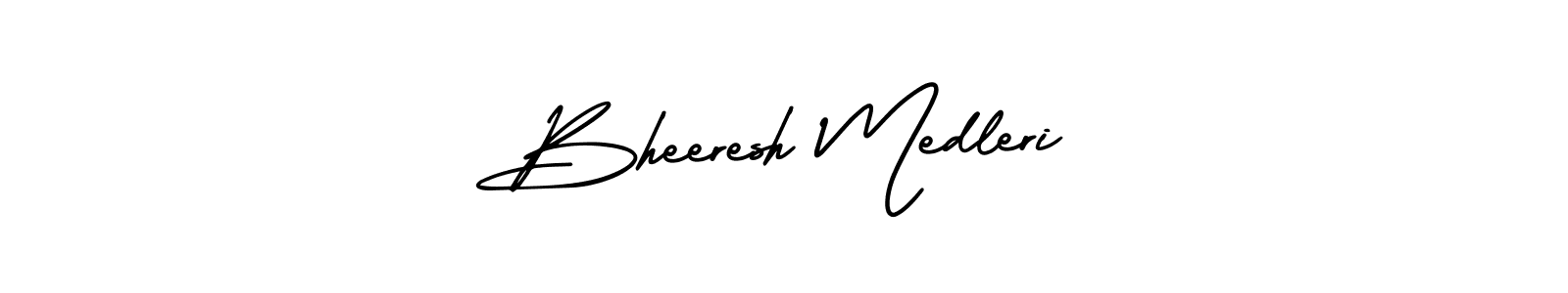 How to make Bheeresh Medleri name signature. Use AmerikaSignatureDemo-Regular style for creating short signs online. This is the latest handwritten sign. Bheeresh Medleri signature style 3 images and pictures png