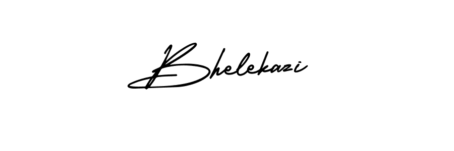 The best way (AmerikaSignatureDemo-Regular) to make a short signature is to pick only two or three words in your name. The name Bhelekazi include a total of six letters. For converting this name. Bhelekazi signature style 3 images and pictures png