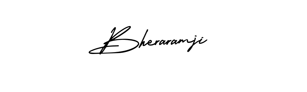 The best way (AmerikaSignatureDemo-Regular) to make a short signature is to pick only two or three words in your name. The name Bheraramji include a total of six letters. For converting this name. Bheraramji signature style 3 images and pictures png
