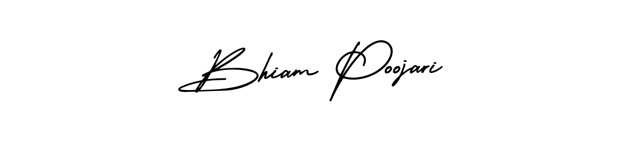 AmerikaSignatureDemo-Regular is a professional signature style that is perfect for those who want to add a touch of class to their signature. It is also a great choice for those who want to make their signature more unique. Get Bhiam Poojari name to fancy signature for free. Bhiam Poojari signature style 3 images and pictures png