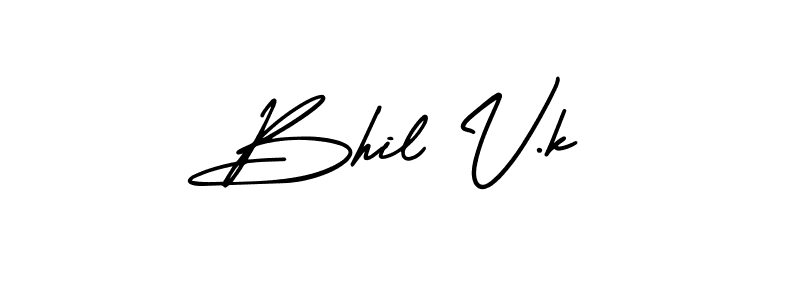 Design your own signature with our free online signature maker. With this signature software, you can create a handwritten (AmerikaSignatureDemo-Regular) signature for name Bhil V.k. Bhil V.k signature style 3 images and pictures png