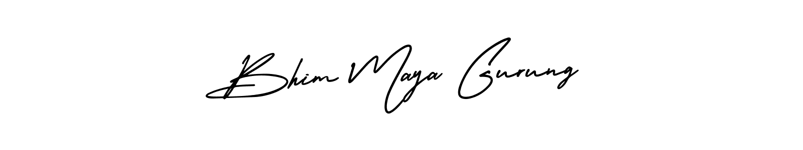 Make a beautiful signature design for name Bhim Maya Gurung. With this signature (AmerikaSignatureDemo-Regular) style, you can create a handwritten signature for free. Bhim Maya Gurung signature style 3 images and pictures png