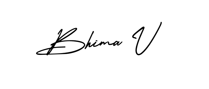 The best way (AmerikaSignatureDemo-Regular) to make a short signature is to pick only two or three words in your name. The name Bhima V include a total of six letters. For converting this name. Bhima V signature style 3 images and pictures png