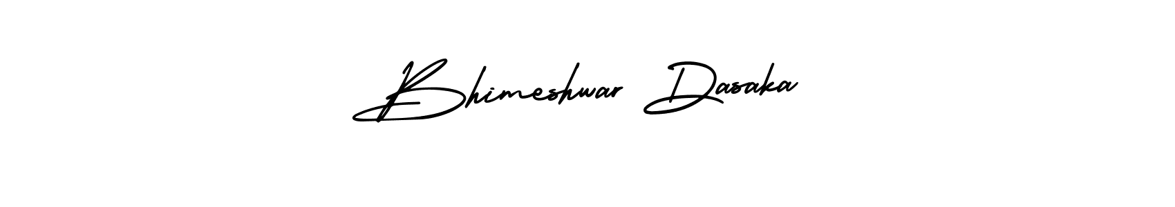 The best way (AmerikaSignatureDemo-Regular) to make a short signature is to pick only two or three words in your name. The name Bhimeshwar Dasaka include a total of six letters. For converting this name. Bhimeshwar Dasaka signature style 3 images and pictures png