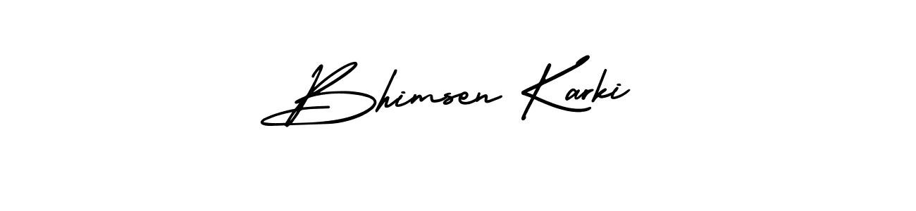 Create a beautiful signature design for name Bhimsen Karki. With this signature (AmerikaSignatureDemo-Regular) fonts, you can make a handwritten signature for free. Bhimsen Karki signature style 3 images and pictures png